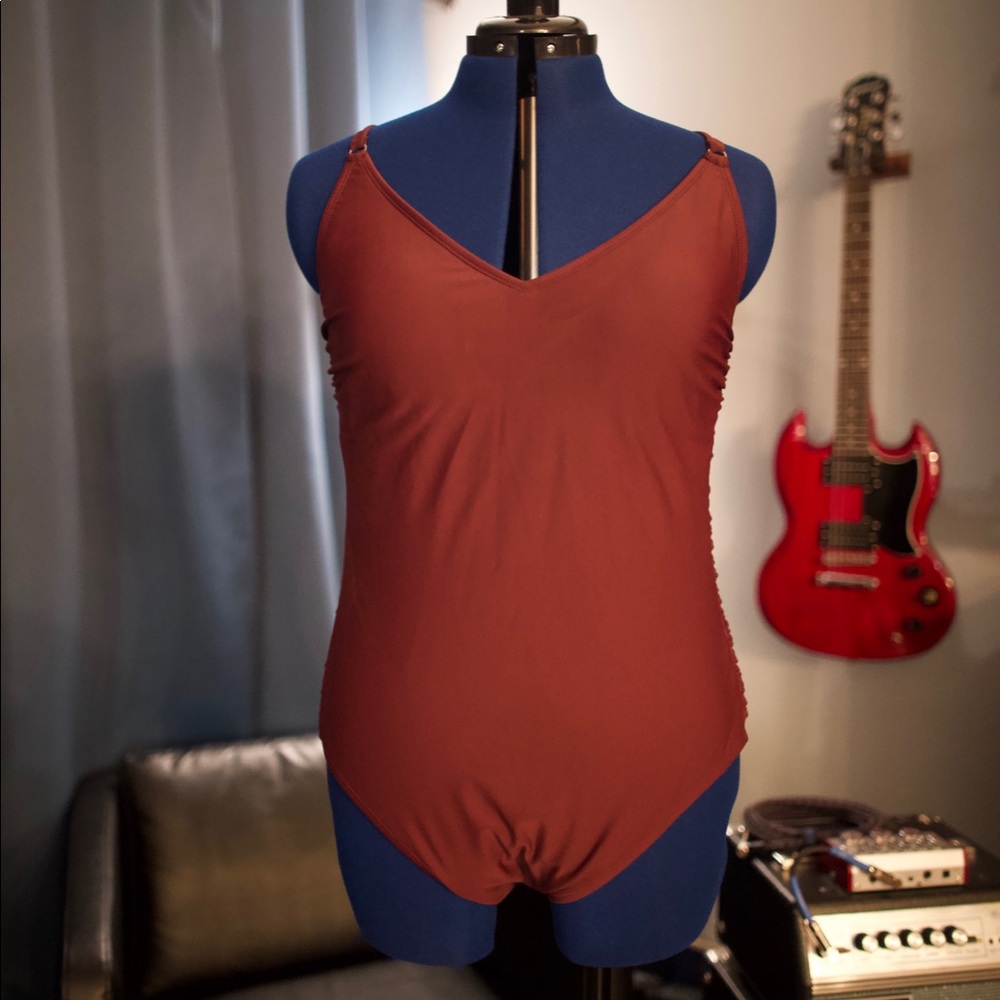 Adore Me Maroon Contour One-Piece Swimsuit - XL